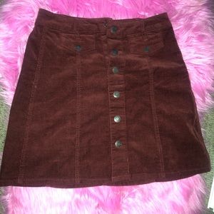 Dark maroon corduroy skirt